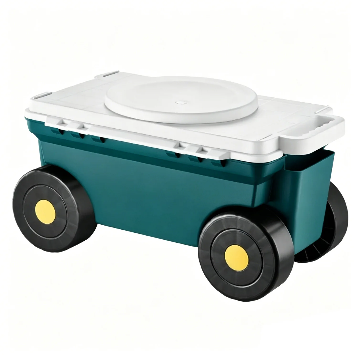 VERTAK Rolling Garden Stool on Wheels 360 Degree Swivel Seat Storage Cart for Gardener & Tool Storage Weeding Planting