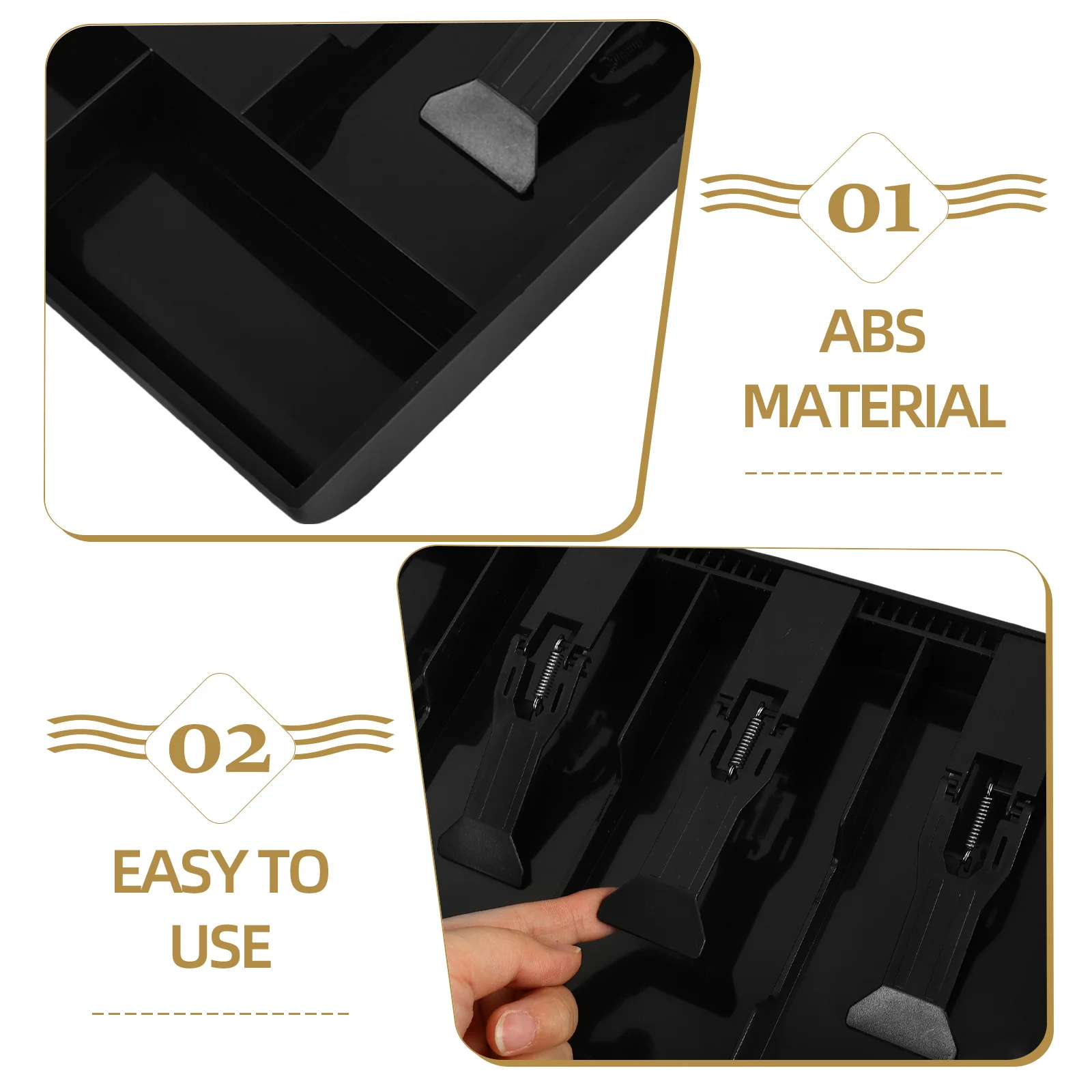 

Cash Drawer 3 Coins Insert Tray Heavy Duty ABS Plastic Secure Cash Box for Grocery Supermarkets Pharmacies