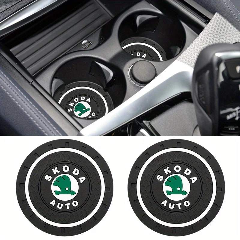 1pcs Car Auto Cup Holder Anti Slip Insert Coasters Pad Interior Accessories Universal For Skoda Octavia mk3 Rapid 2 Karoq Superb