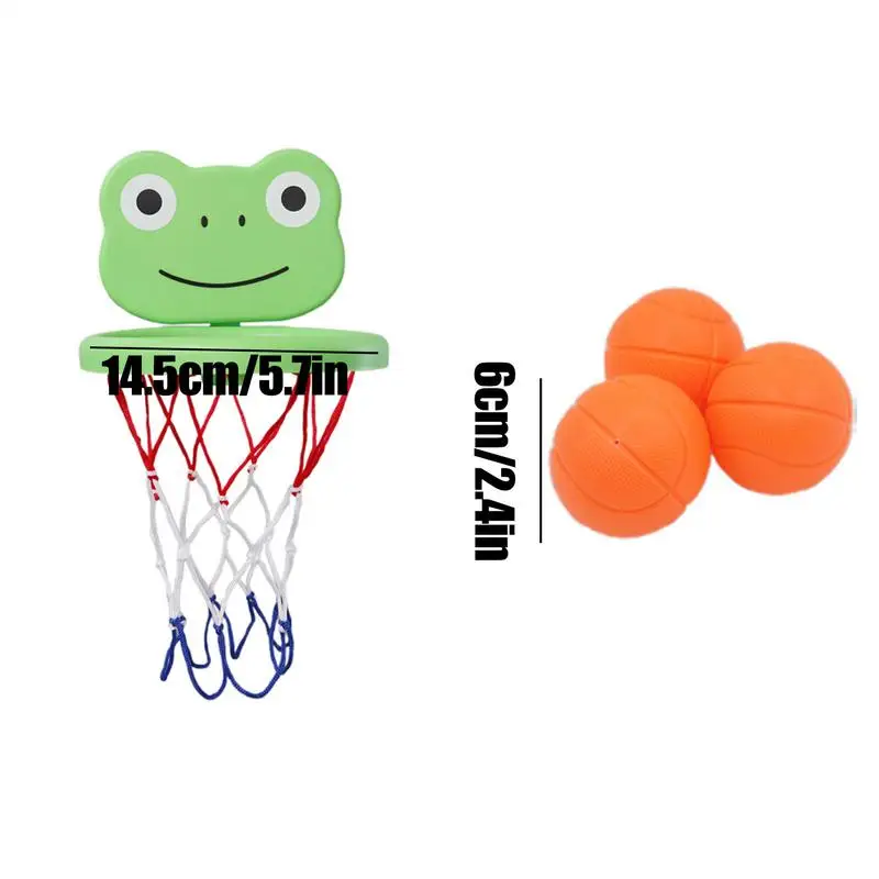 Giocattolo da bagno per basket Giocattolo per canestro da basket per cartoni animati Gioco da bagno interattivo portatile Set da gioco d'acqua per ragazzi e ragazze Casa in età prescolare