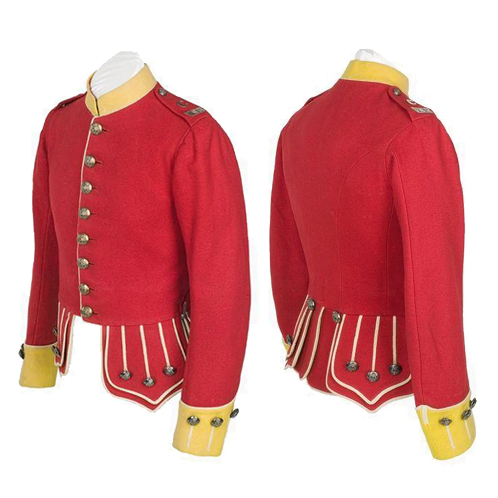 

18th Century Victorian Scottish Regiment Costume Jacket British Wars Men's Military Costume Outfits Red Coat Custom Made