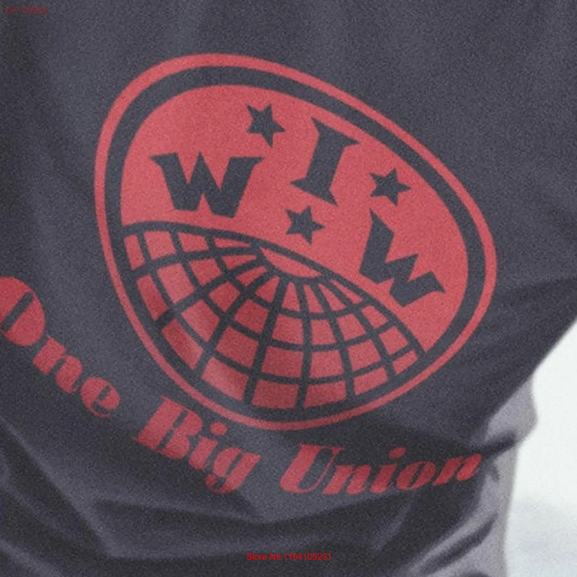 IWW One Big Union Logo Red Industrial Workers of the World Wobblies Heavy Cotton T Shirt long or short sleeves