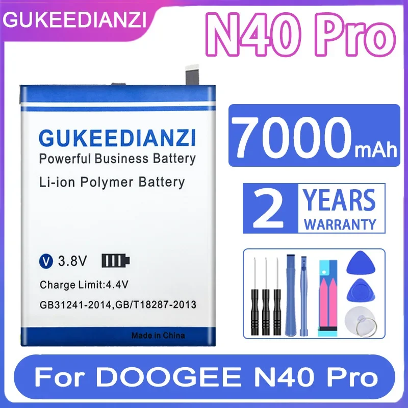 

GUKEEDIANZI BAT2119136380 N40Pro Battery 7000mAh for DOOGEE N40 Pro Mobile Phone Bateria with Tools