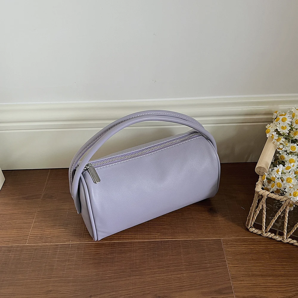 Simple Solid Color Soft Handbags for Ladies Spring New Light Luxury Zipper Versatile Crossbody Bag Daily Commute All-Match Bags