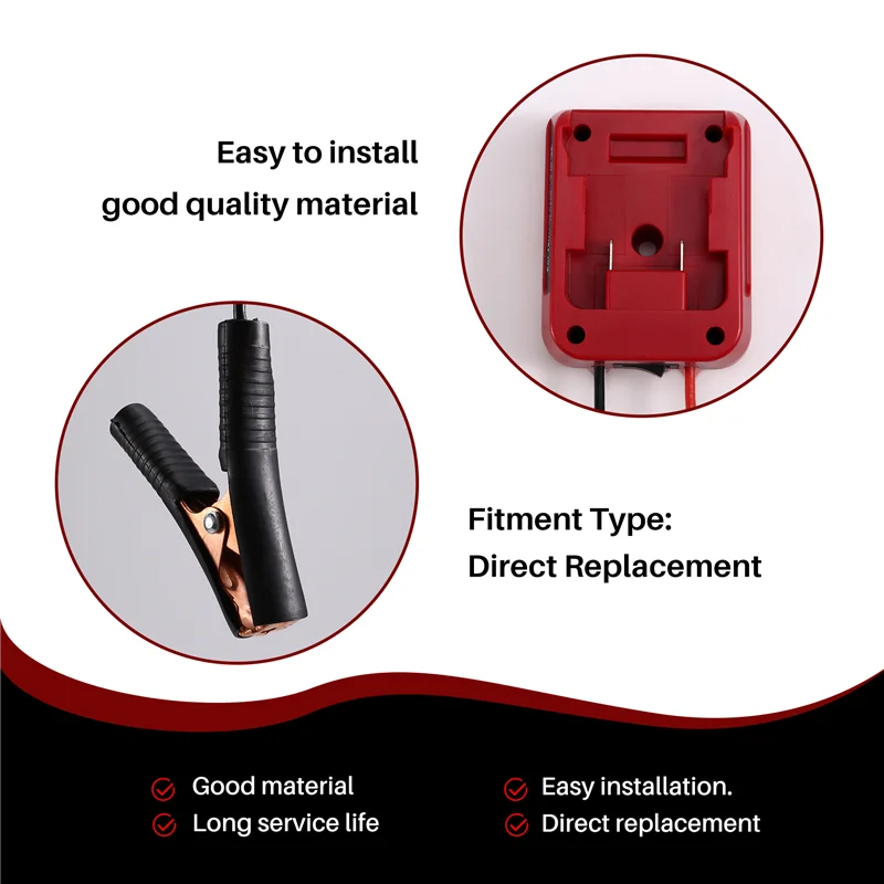 ABRB-DIY Power de emergência automotivo 18V Bateria Jump-Starter para adaptador de cabo de reforço