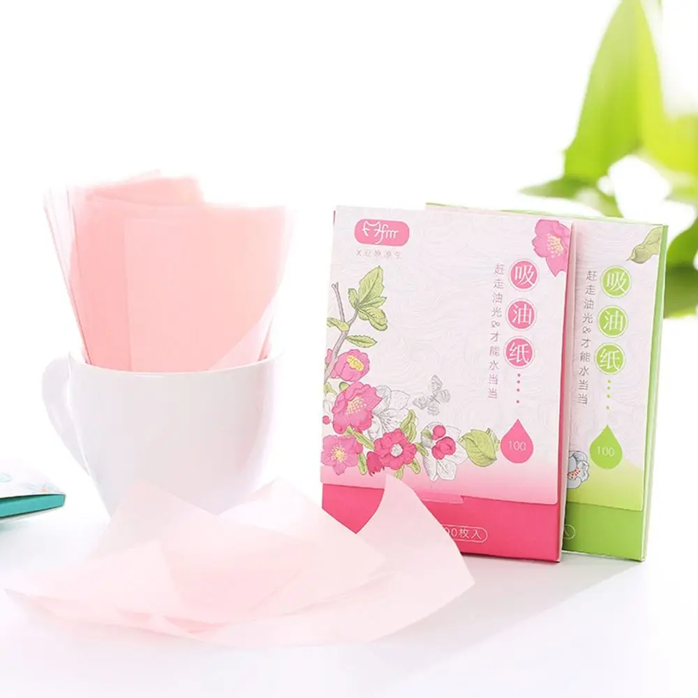 100Pcs Oil Removal Face Oil Blotting Paper Skin Care Anti-grease Oil Control Film Makeup Tool Lavender Face Cleaning Tools