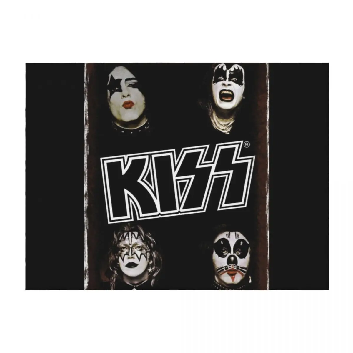 

Vintage kiss original band Throw Blanket anime For Decorative Sofa Blankets For Bed funny gift Blankets