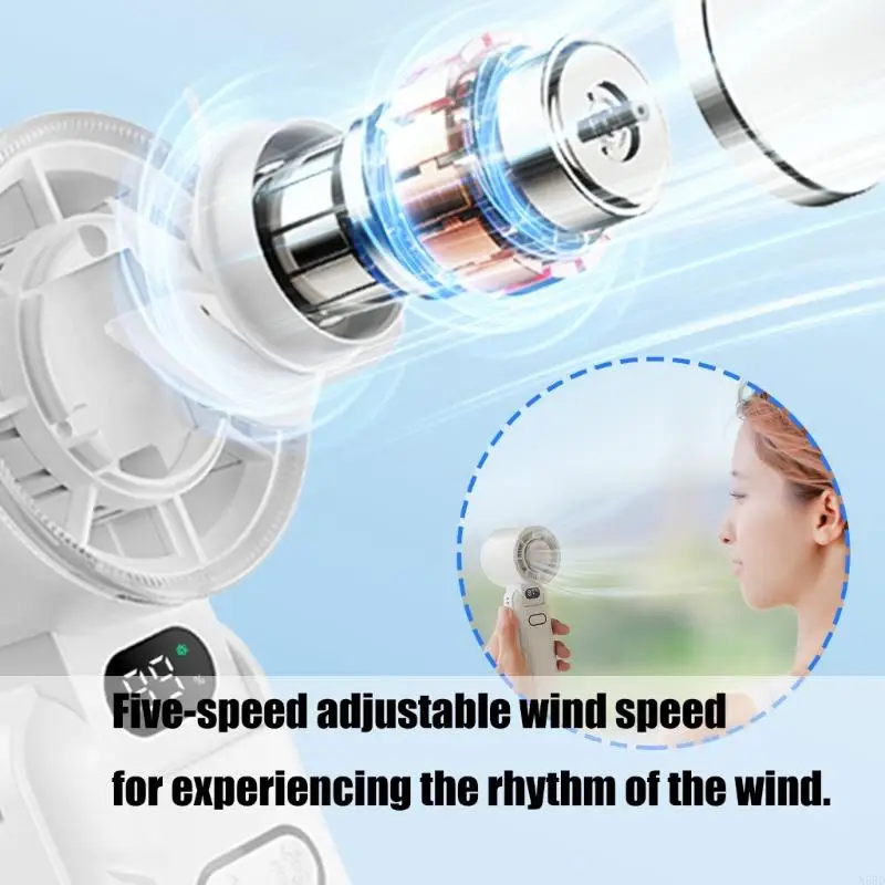 

Portable Handheld Fan Adjustable Speed Rechargeable 3600mAh Cooling Fan for Women Men Travel Camping Outdoor N58D