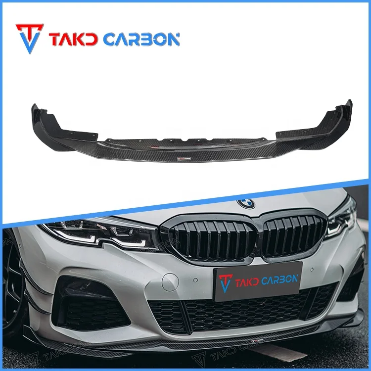 

Dry Carbon Fiber Car Bumper Front Lip for bmws 3 Series G20 G28 2020-2022 TAKD Style Auto Front Spoiler Lip