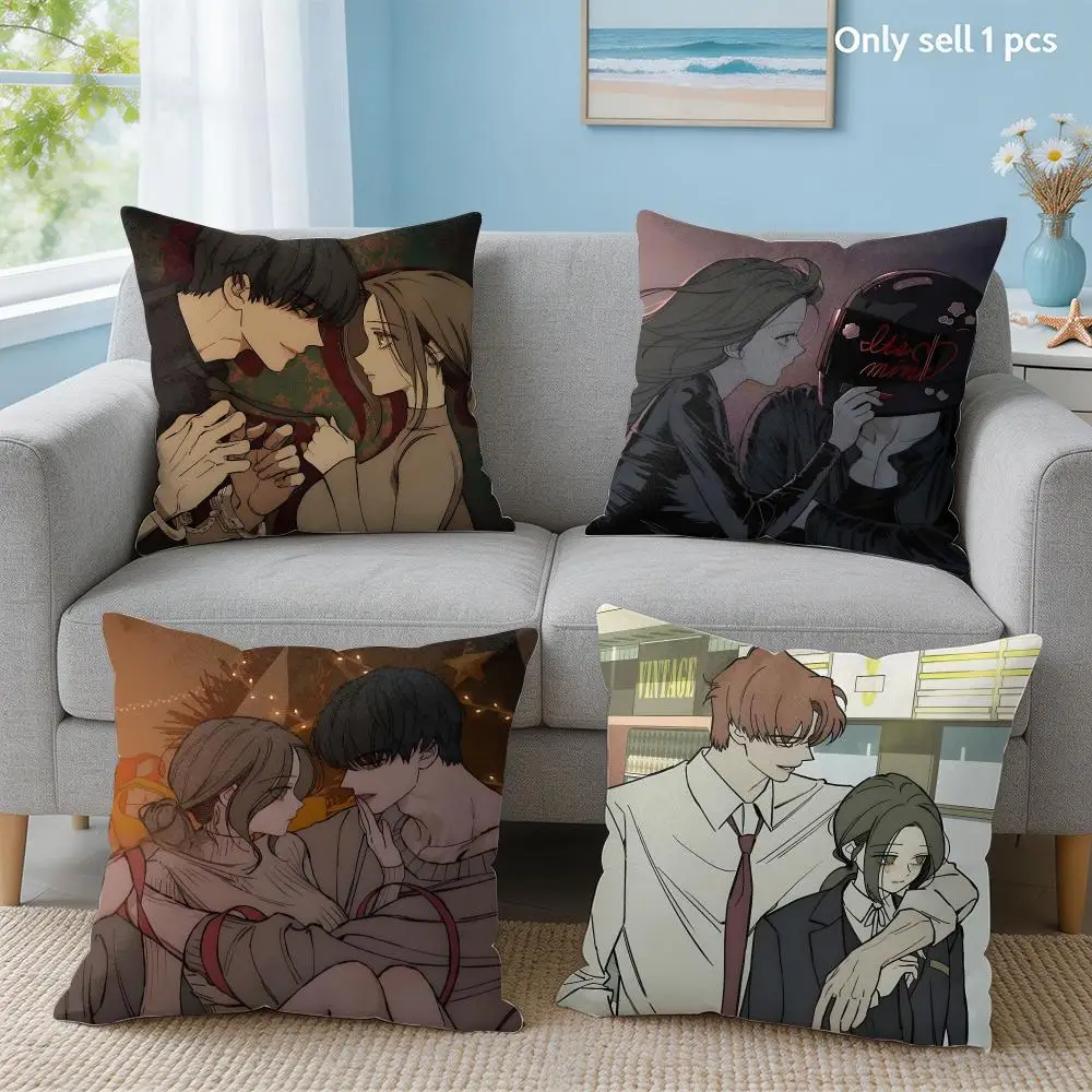 Anime T-tears On A Withered Flower Cushion Cover Soft Throw Pillow Cover Hidden Zipper Cutecore Sofa Bedroom Home Decor