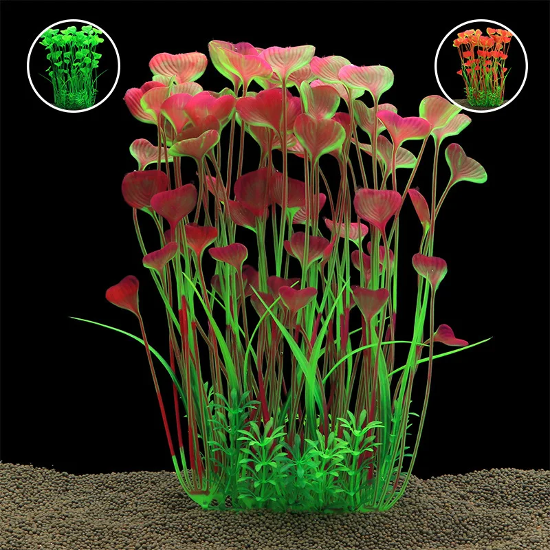 22-60cm High Large Aquarium Plants Plastic Grass Fish Tank Decor Artificial Fake Water Plant Ornaments Aquarium Accessories