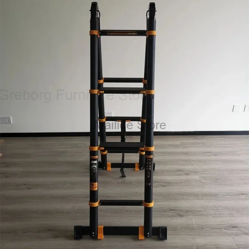 Moderne Aluminium Telescopische Ladders Voor Huismeubilair Draagbare Ladder Multifunctionele Opvouwbare Huishoudelijke Rechte Ladders