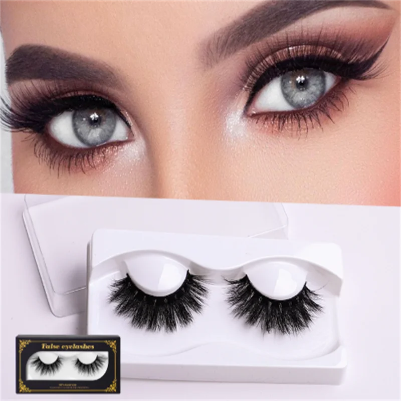 ヨーロッパとアメリカの密集した水色の細い猫の毛皮のような3D立体壁掛けの長くて厚い一体型まつげ