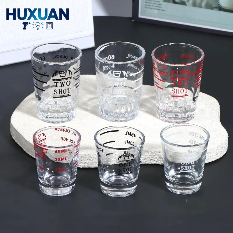 45/60ml Thickened Glass Measuring Cups With Measurement Marks Perfect For Coffee Brewing Cocktail Mixing Home Bar Appliances