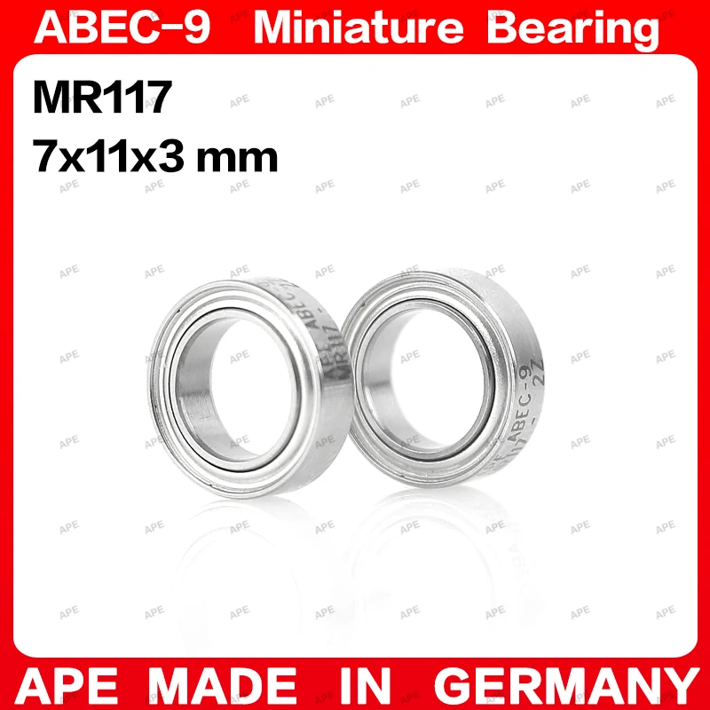 

10-50pcs APE ABEC-9 Bearing MR117 MR117ZZ 7x11x3 mm L-1170 MR117-2RS L-1170ZZ Z -2Z 2RS Miniature Precision Ball Bearings