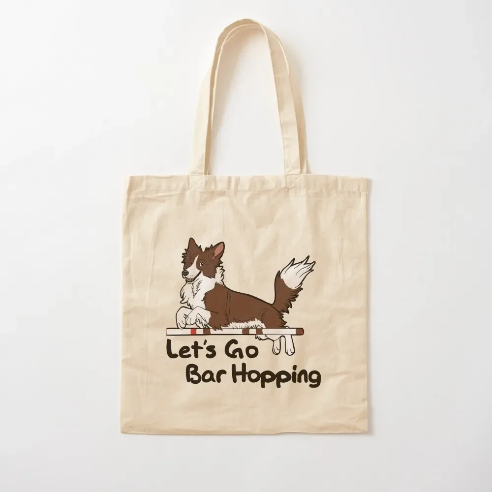 

Let’s Go Bar Hopping (red and white) Tote Bag supermarket folding bag Women's shopper Tote Bag