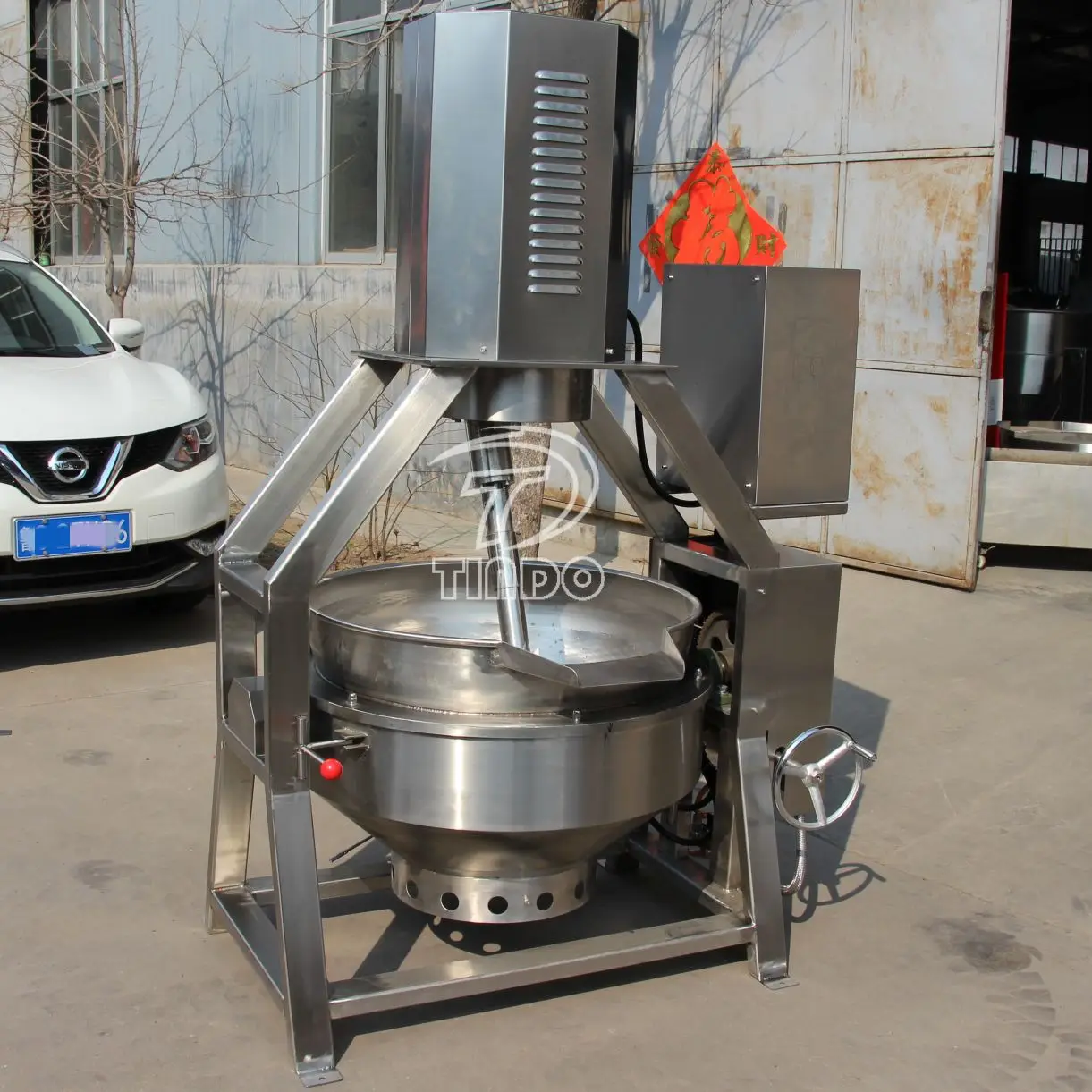 100L 300L 500L Automatic Cooking Machine With Mixer Gas Heating Food Cook Mixer Kettle For Curry Paste Chili Sauce