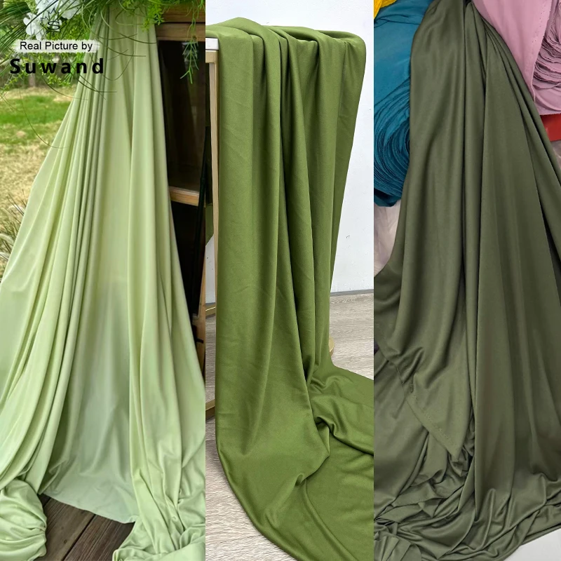 

Green Olive Stretch Knitted Fabric Soft Drape Fabric Cloth for Wedding Decor Party Backdrops Curtains Photography Background