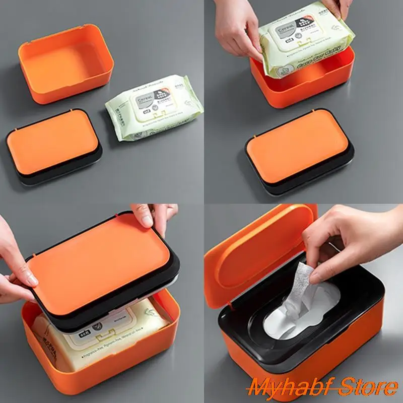 Wet Tissue Box Wipes Dispenser with Lid Dustproof Wipes Napkin Storage Box Holder Container for Car Home Office Wet Wipe Holder