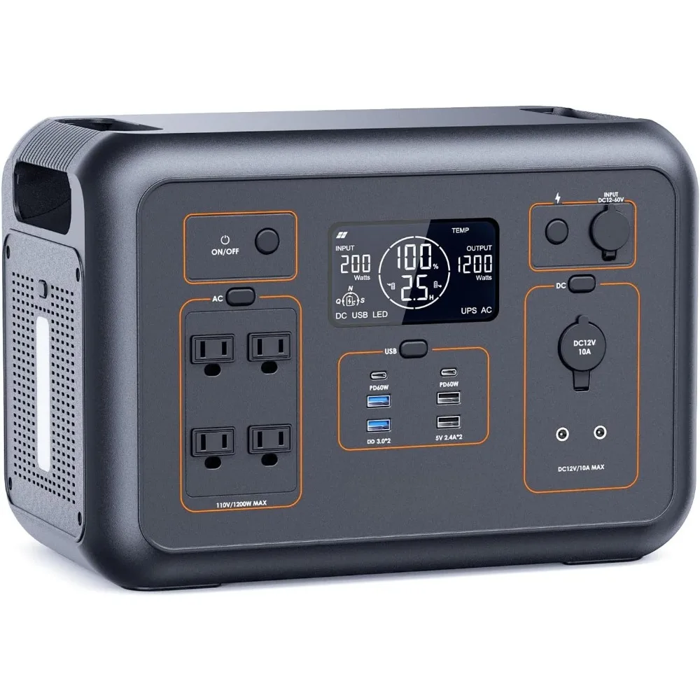 

LiFePO4 Portable Power Station 1200W, 1008Wh Solar Generator with UPS Mode, 1.5Hrs Fast Charge, 4 AC Outlet(Surge 2400W)