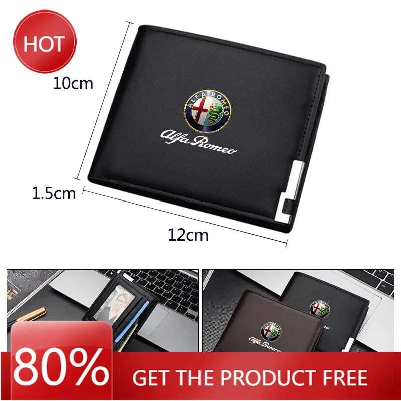 Cartera de coche para hombre con tarjetero y espacio para licencia, compatible con Alfa Romeo GT Stelvio F1 Brera Volante Tonale Gloria Disco Ac