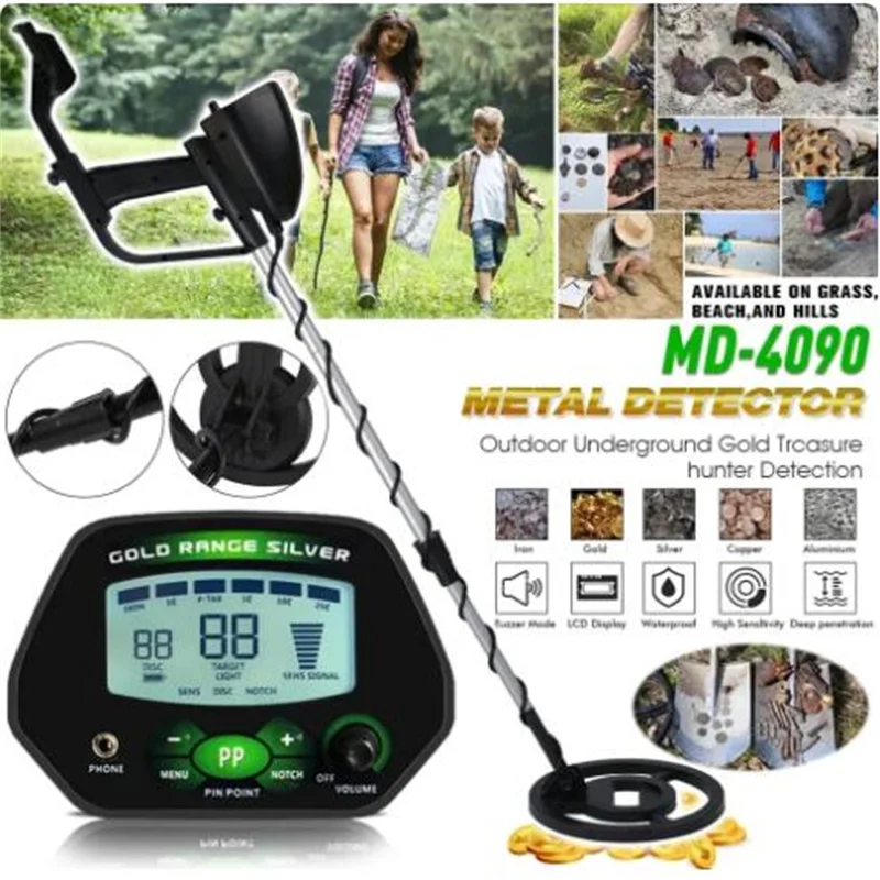 

Professional New MD-4090 High Accuracy Gold Metal Detector Waterproof LCD Display Backlight Positioning