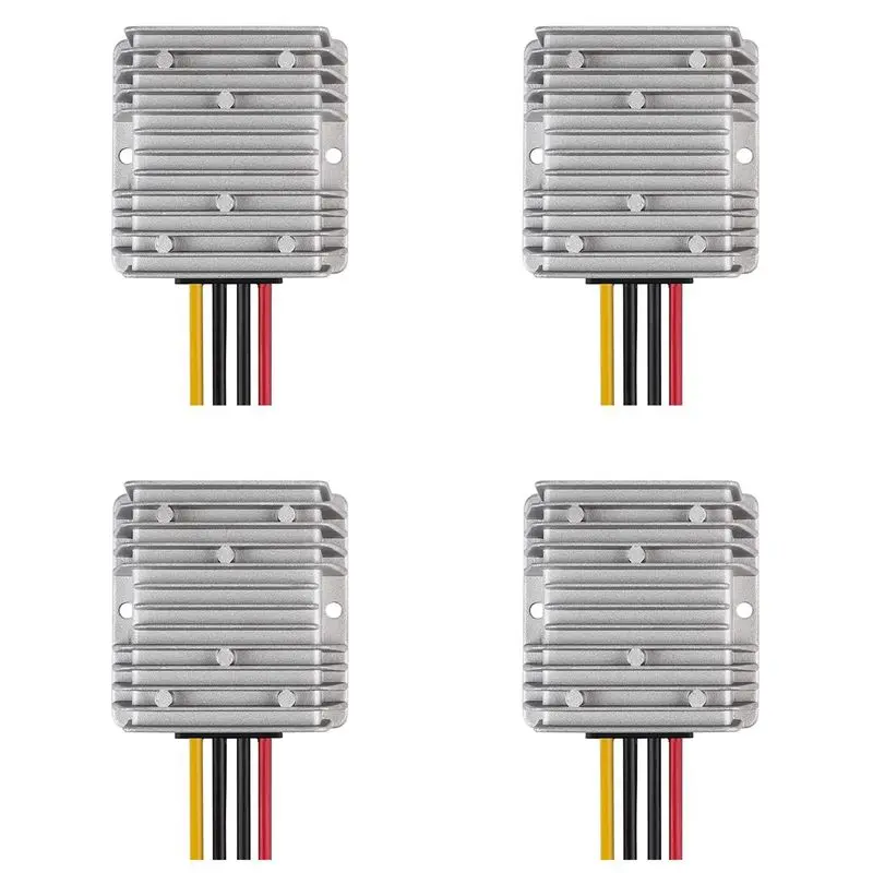 4X DC Automatic Buck Boost Converter DC 8V-40V To 13.8V 10A Step Down Up Voltage Regulator Waterproof Voltage Reducer