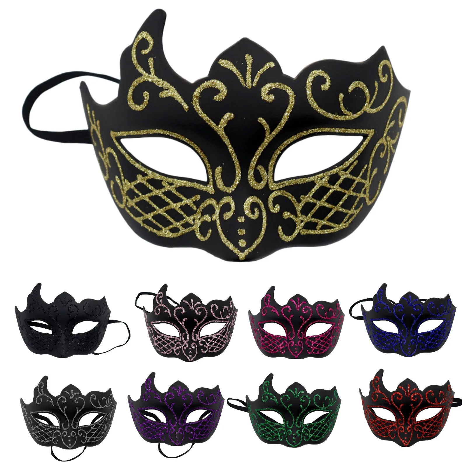 Maschera per travestimento a mezza faccia dipinta retrò per donne e uomini Maschera veneziana Festa di carnevale Costumi di compleanno Puntelli per feste cosplay