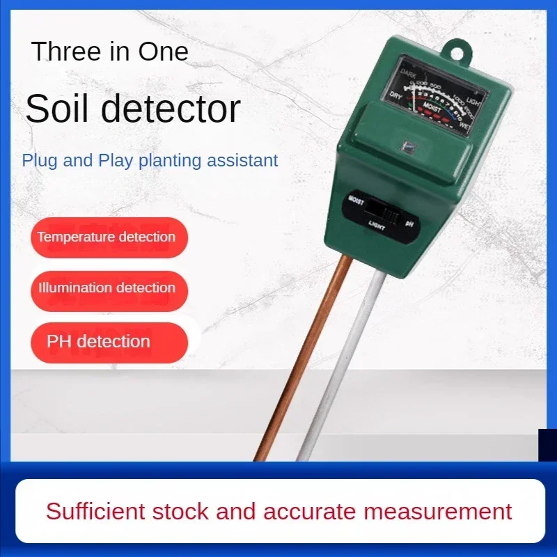 3 in 1 Soil PH Meter Flower Pot Hygrometer Soil Tester Plants Growth Moisture Light Intensity Meter Instrument Garden Plant Tool