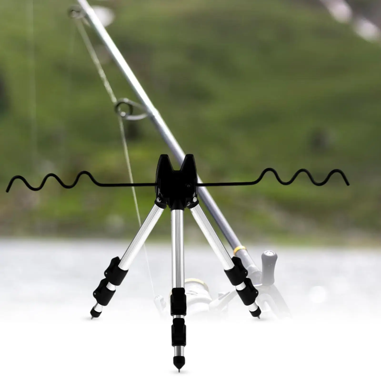 حامل ثلاثي القوائم تلسكوبي ، حامل 7 قضبان ، صنارة الصيد ، البحر ، الشاطئ