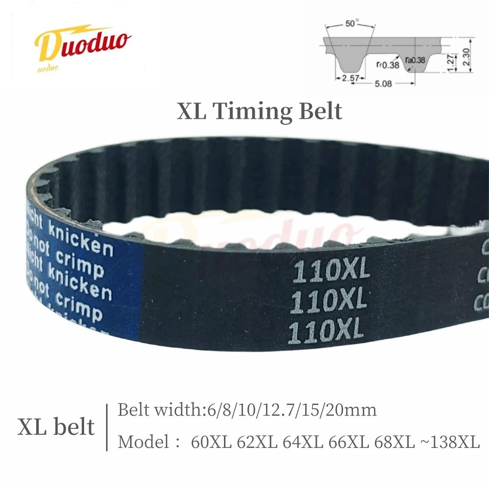 XL High Torque Rubber Timing Belt Width 6/8/10/12.7/15/20mm Model number 60XL 62XL 64XL 66XL 68XL 70XL 72XL 74XL 76XL 78XL-138XL