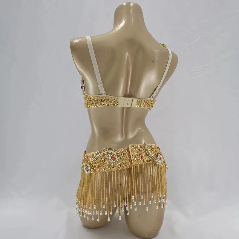 Samba Carnival Costumes for Women Flower Belly Dance Bra Top Tassel Waist Belt Set Luxury Professional Sexy Stage Wear 2025