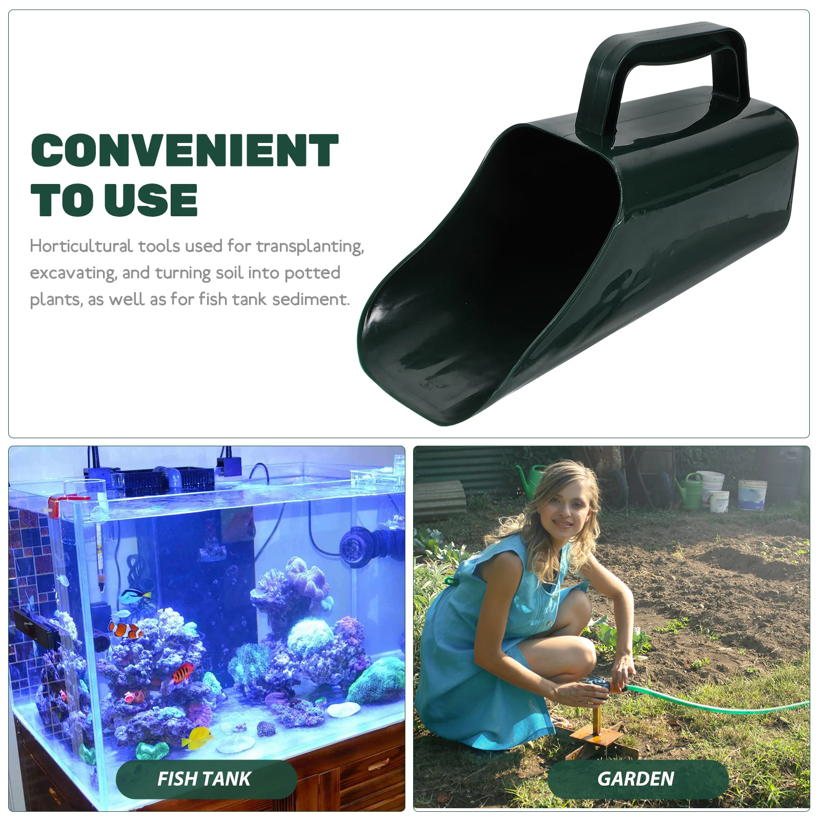 

2pcs Fish Tank Shovel High Grade ABS Plastic Durable Practical Easy Clean Aquarium Sand Shoveling Tool for Plants