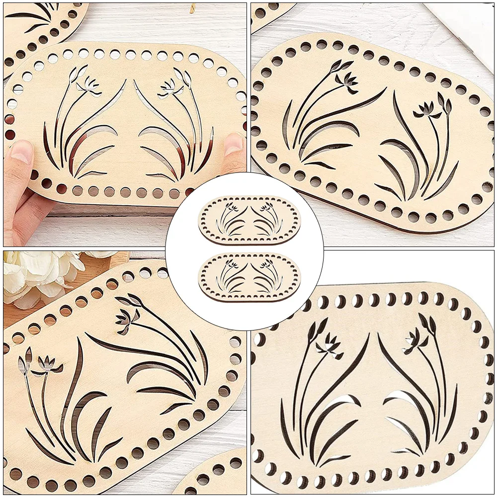 

2Pcs DIY Wooden Bag Bottom Base Elliptical-Shaped Craft Supply for Knitting Basket Making Premium Wear Resistant Material