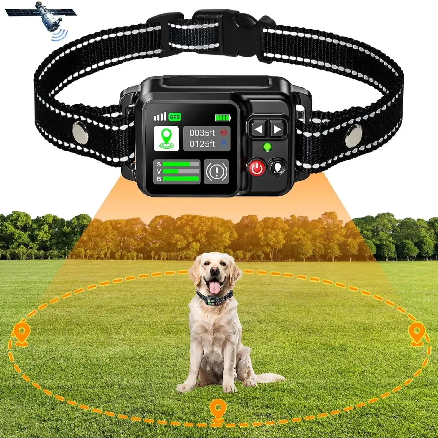 GPS Wireless Dog Fencing System - Electric dog fencing with GPS Electric Satellite Technology, Pet Fencing System Range 15~2000m Sb625fd64b1684a00abf74d2a4ad3a1edc