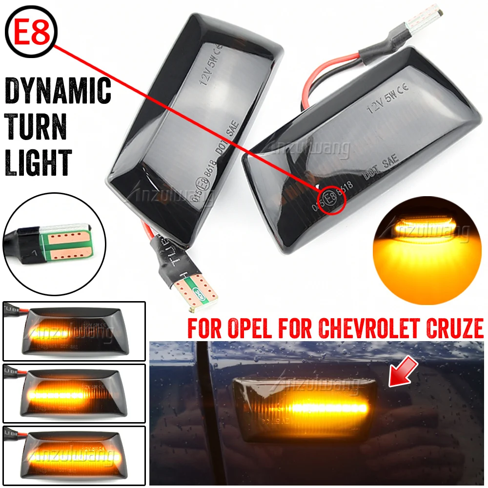 Dynamic LED Turn Signal Blinker For Opel Insignia Astra H Zafira B Corsa D Side Marker Lights lamp 2005 2006 2008 2010 2011 2014 - view 5