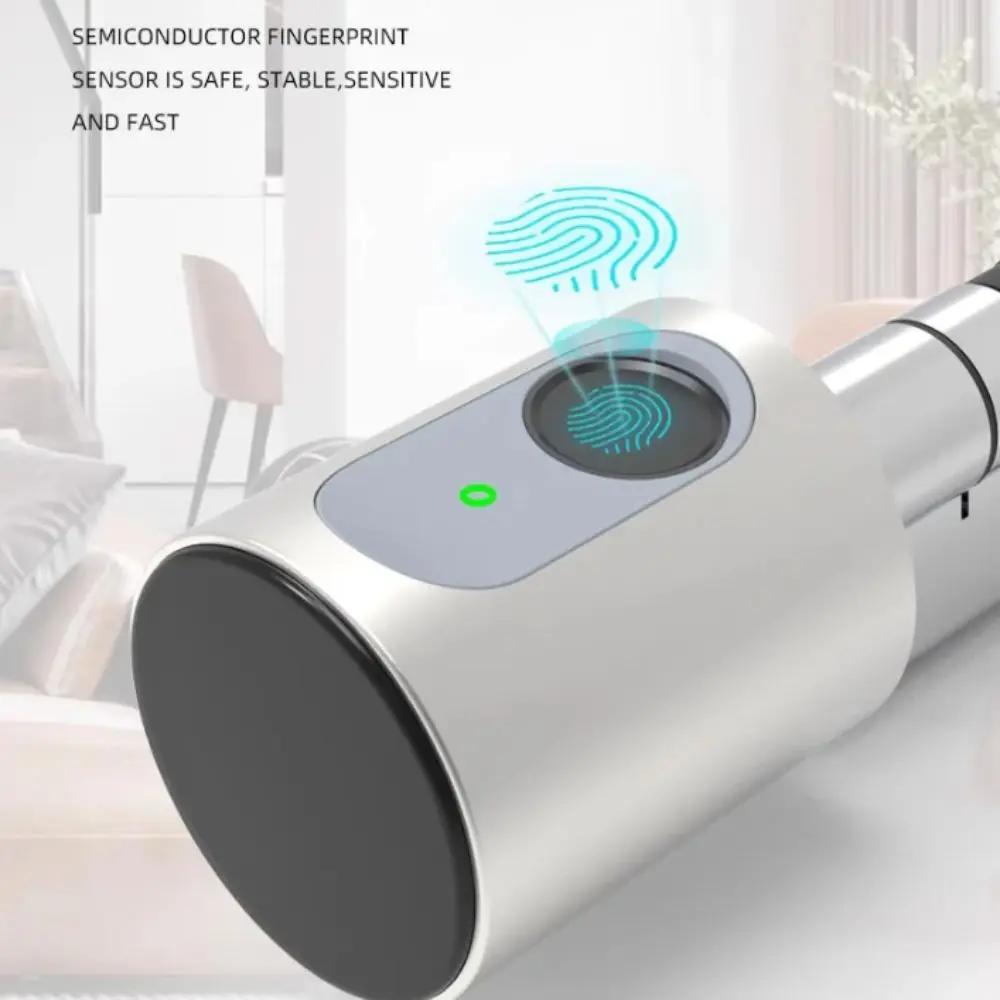 

Компактный электронный замок-цилиндр с технологией отпечатка пальца, Bluetooth-замок для двери, подключение по Bluetooth, черный цвет