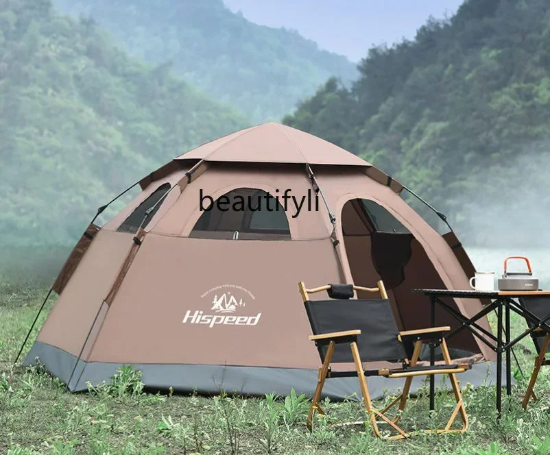 Tent Outdoor 5-8 People Portable Automatic Pop-up Anti-Rainstorm Extra Thick Protection Camping Equipment Outdoor