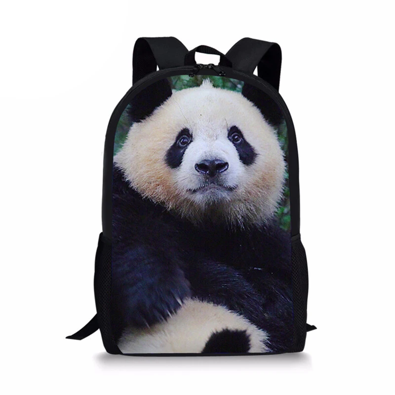 Animals 3D Panda Print Backpack Boys Girls School Bags Primary School Students Backpack Children Travel School Bags 16 Inches