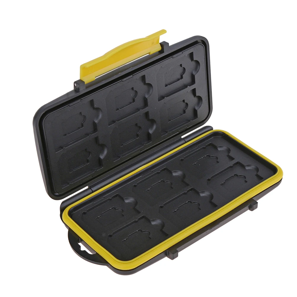 Multi-grid Large Capacity Waterproof Storage Saving Deposit Card Box Holder Shock-proof Memory Cards Case Yellow 153x90x20mm