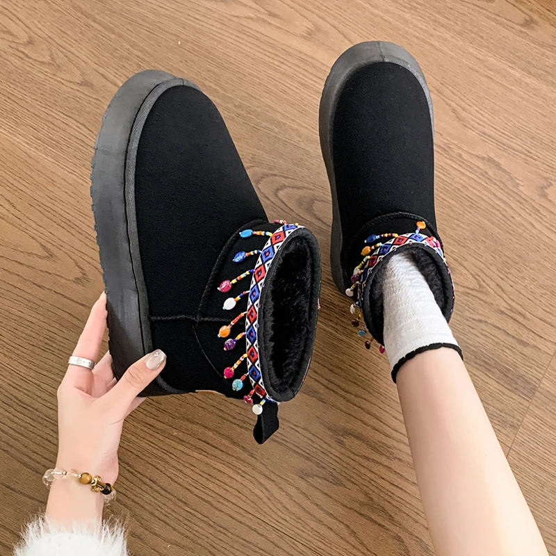 Women Shoes 2024 New Winter Classic Snow Bootes Slippers Boots Women Men Wool Warm Fur Winter Boots Thick-soled