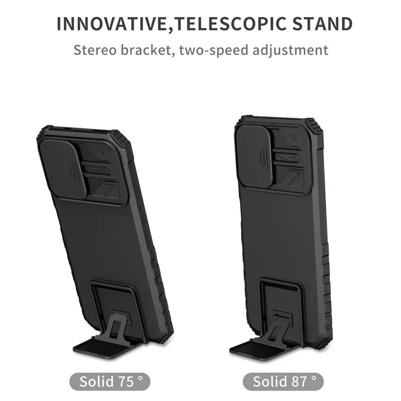 For Xiaomi Poco M5S Case Push Pull Camera Protection Phone Case For Poco M5S 4G M5 S M5S 6.43 Stand Shockproof Armor Back Cover