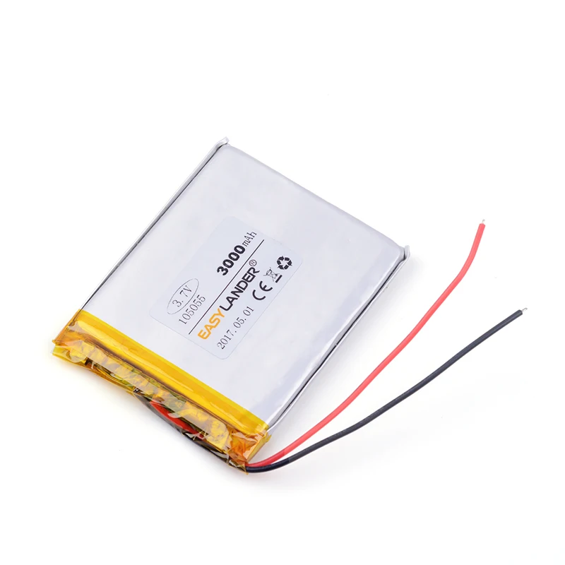 105055   3,7 В 3000 мАч перезаряжаемая литий-ионная литий-полимерная батарея для GPS-транспортного телефона, мягкий регистратор данных