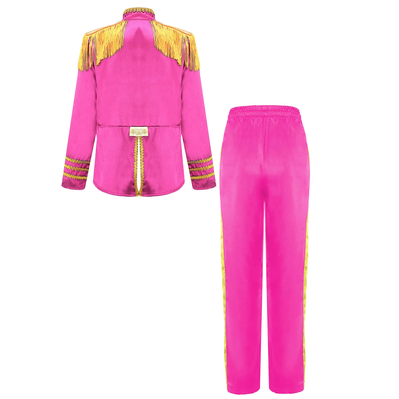 زي نجم الموسيقى البريطانية للأولاد والبنات في الستينيات زي فرقة الروك طبل البوق حارس الشرف أداء هامش الهبي قميص سترة وسراويل #4