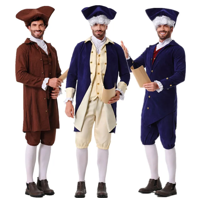 

Halloween Lawyer Costume Colonial General Retro Gown Adult Court Prince Stage Performance Clothes Polyester Fiber 100%