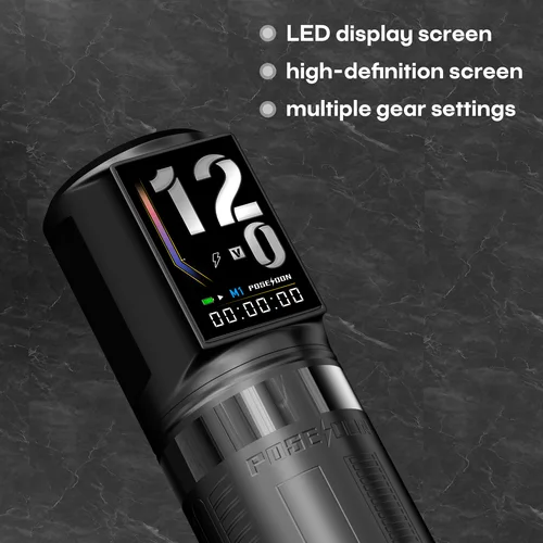 Imagen 2 del producto Máquina de tatuaje POSEIDON HM163, pluma de tatuaje inalámbrica de alta calidad con potente Motor personalizado para tatuador profesional