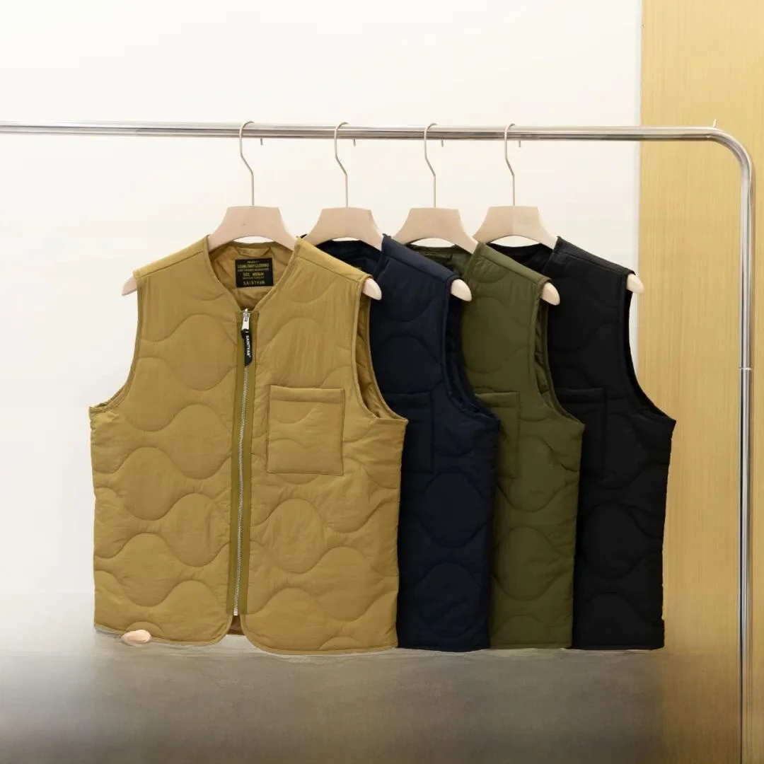 

Легкий ветрозащитный носимый осенне-зимний мужской повседневный хлопковый жилет в стиле ретро с тыквой и надписью, универсальный универсальный джерт