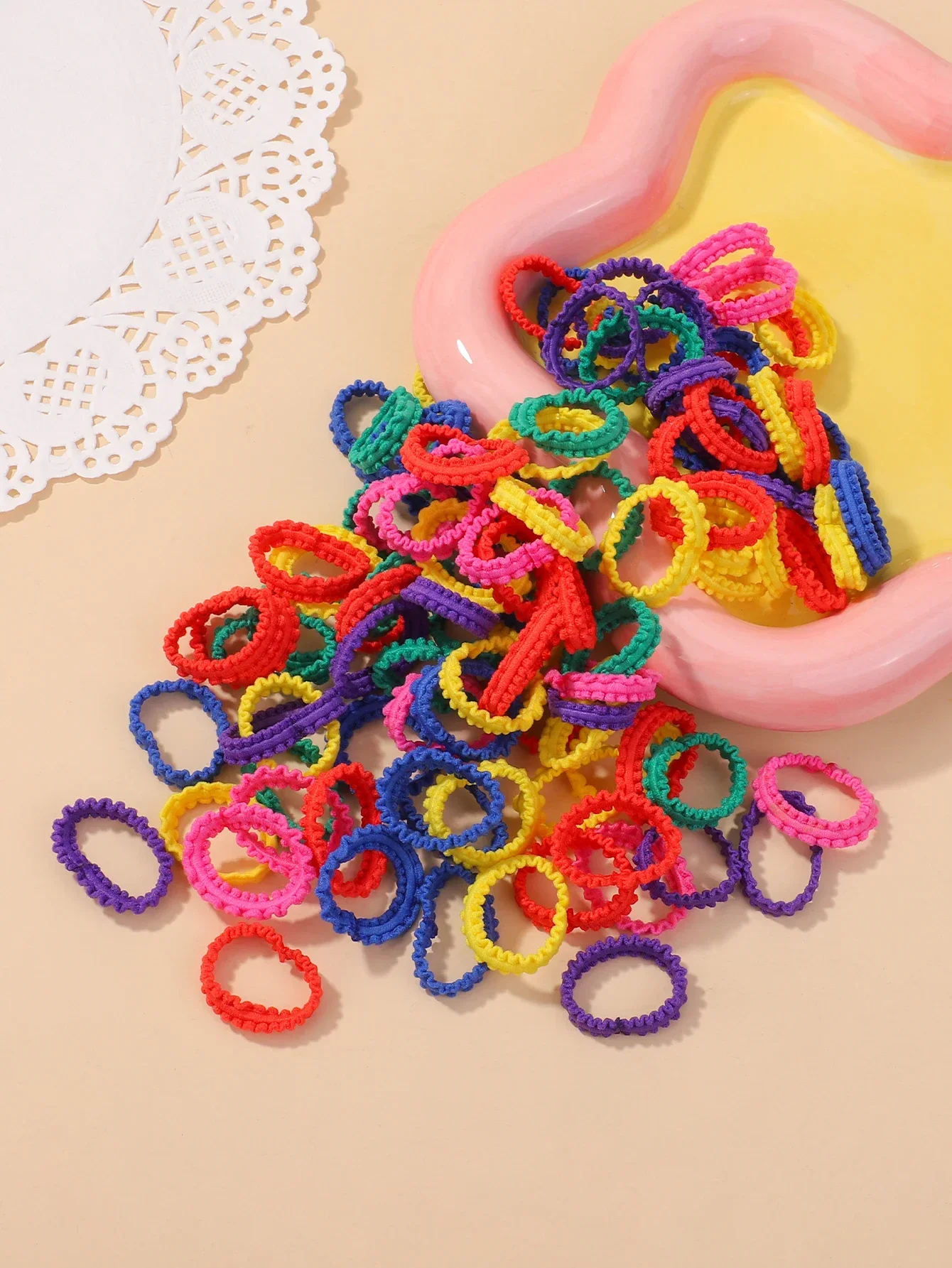 40Pcs baby girl new candy color small elastic headband children ponytail children\'s headband sweet rubber band hair accessories