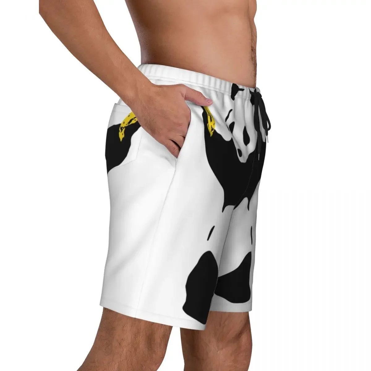 Bad Panda With Bananas Mens Swim Trunks Beachwear Quick Dry Beach Board Shorts Banksy Graffiti Street Art Swimming Boardshorts