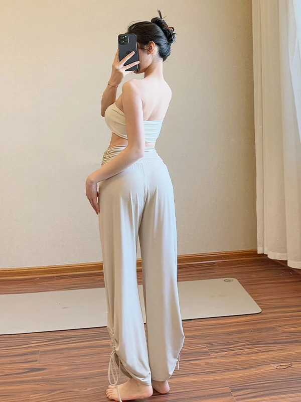 Pantalones de Yoga finos de pierna recta de cintura alta para mujer primavera otoño pantalones deportivos para correr al aire libre pantalones casuales coreanos Sle